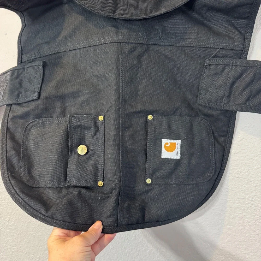Carhartt Dog Size M Black Firm Duck Insulated Chore Coat Pet Jacket